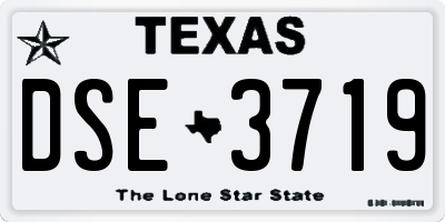 TX license plate DSE3719