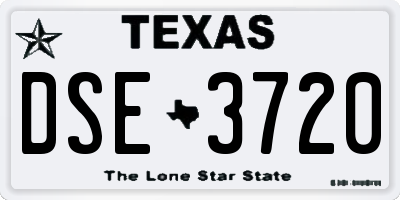 TX license plate DSE3720