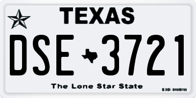 TX license plate DSE3721