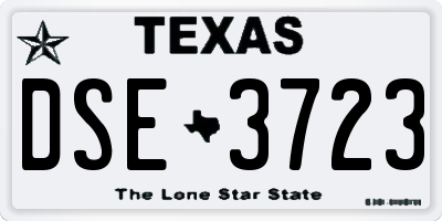 TX license plate DSE3723