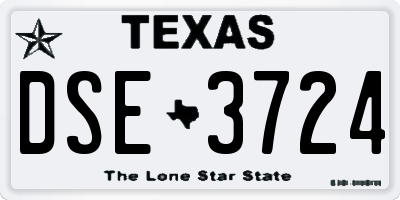 TX license plate DSE3724