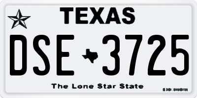 TX license plate DSE3725