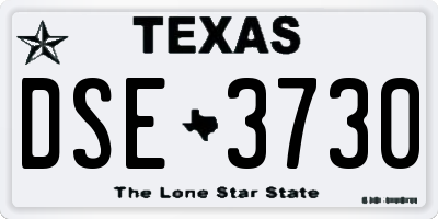 TX license plate DSE3730