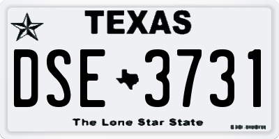 TX license plate DSE3731