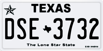 TX license plate DSE3732