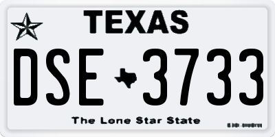 TX license plate DSE3733