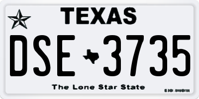 TX license plate DSE3735