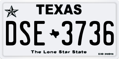 TX license plate DSE3736