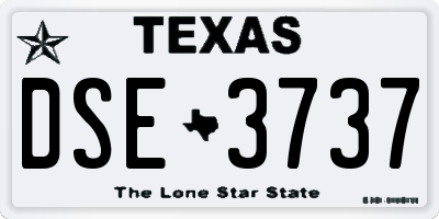 TX license plate DSE3737