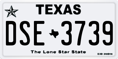 TX license plate DSE3739