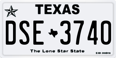 TX license plate DSE3740