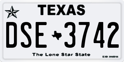 TX license plate DSE3742