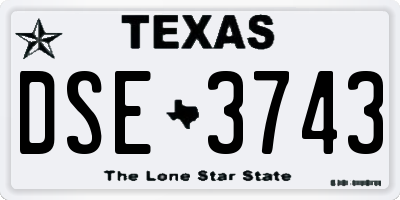 TX license plate DSE3743