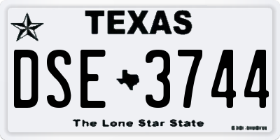 TX license plate DSE3744