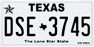 TX license plate DSE3745