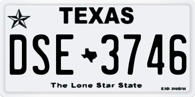 TX license plate DSE3746