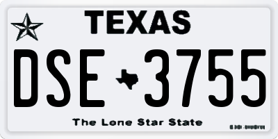 TX license plate DSE3755