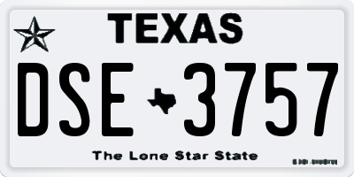 TX license plate DSE3757