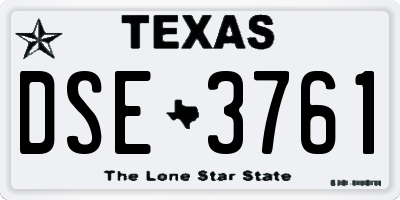 TX license plate DSE3761