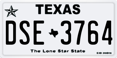 TX license plate DSE3764