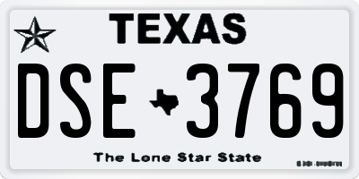 TX license plate DSE3769