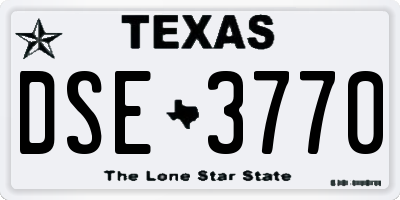 TX license plate DSE3770