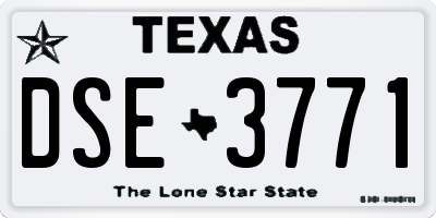 TX license plate DSE3771