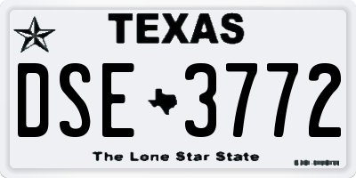 TX license plate DSE3772