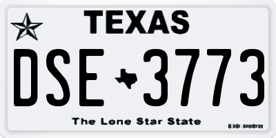 TX license plate DSE3773