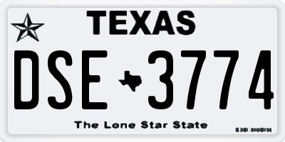 TX license plate DSE3774