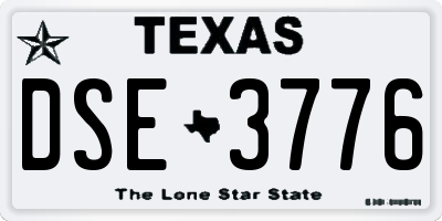 TX license plate DSE3776