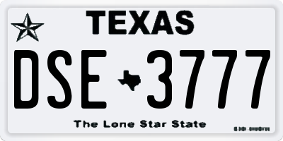 TX license plate DSE3777