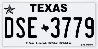 TX license plate DSE3779