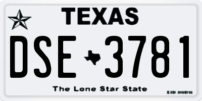 TX license plate DSE3781