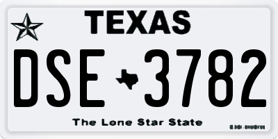 TX license plate DSE3782