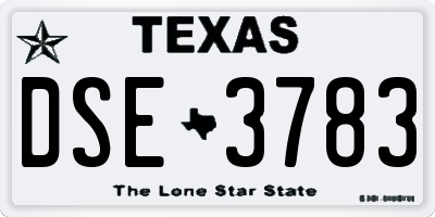 TX license plate DSE3783