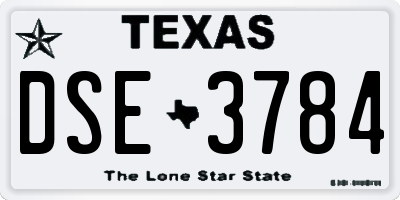 TX license plate DSE3784