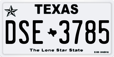 TX license plate DSE3785