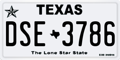 TX license plate DSE3786