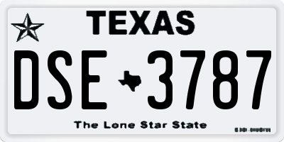 TX license plate DSE3787