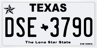 TX license plate DSE3790