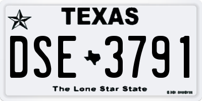 TX license plate DSE3791