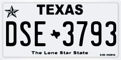 TX license plate DSE3793