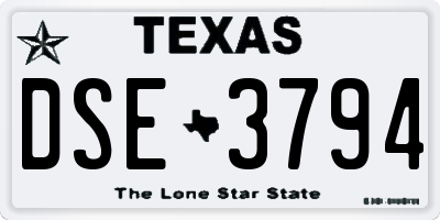 TX license plate DSE3794