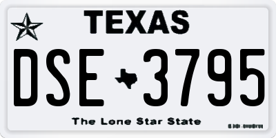 TX license plate DSE3795