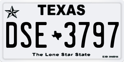 TX license plate DSE3797