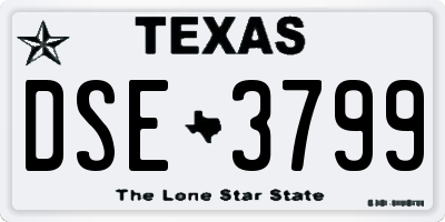 TX license plate DSE3799