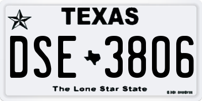 TX license plate DSE3806