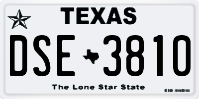 TX license plate DSE3810