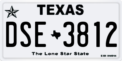 TX license plate DSE3812